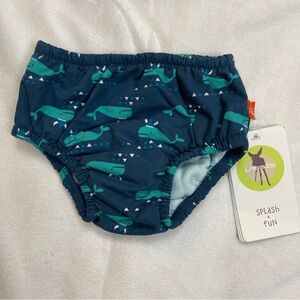 12 Month Boy Swim Diaper Blue Whale UPF 50 Washable Reusable